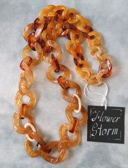 画像2: 【送料無料】◆flower storm◆長さ約80cm アクリルチェーン ロングネックレス Brown Gradation (アクセサリー 大ぶり ボリューム 季節感 春夏 レディース  日本製）