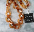 他の写真2: 【送料無料】◆flower storm◆長さ約80cm アクリルチェーン ロングネックレス Brown Gradation (アクセサリー 大ぶり ボリューム 季節感 春夏 レディース  日本製）