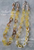 他の写真1: 【送料無料】◆flower storm◆長さ約60cm アクリルチェーンネックレス 2種 Yellow×White, Yellow×Brown （アクセサリー 大ぶり ボリューム 季節感 春夏 レディース  日本製））