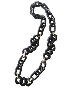 画像1: 【送料無料】◆flower storm◆長さ約80cm アクリルチェーン ロングネックレス Black×Gold  (アクセサリー 大ぶり ボリューム 季節感 レディース  日本製）