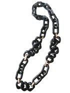 他の写真1: 【送料無料】◆flower storm◆長さ約80cm アクリルチェーン ロングネックレス Black×Gold  (アクセサリー 大ぶり ボリューム 季節感 レディース  日本製）