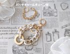 他の写真3: 【送料無料】【バッグチャーム/キーホルダー】◆flower storm◆アクリルチェーン＆ガラスストーン White×Gold バッグチャームチェーン付（バッグアクセサリー キーリング 日本製 ハンドメイド）