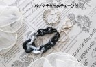 他の写真3: 【送料無料】【バッグチャーム/キーホルダー】◆flower storm◆アクリルチェーン＆ガラスストーン Black × White バッグチャームチェーン付（バッグアクセサリー キーリング 日本製 ハンドメイド）