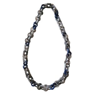 画像: 【送料無料】◆flower storm◆長さ約80cm アクリルチェーン ロングネックレス Gray ×Navy  (アクセサリー 大ぶり ボリューム 季節感 レディース  日本製）