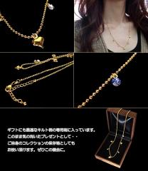 画像1: 【JEWELRY CHOCOLAT】18金仕上げハートチャームネックレス★最高級スワロフスキー使用【ラッピング無料】